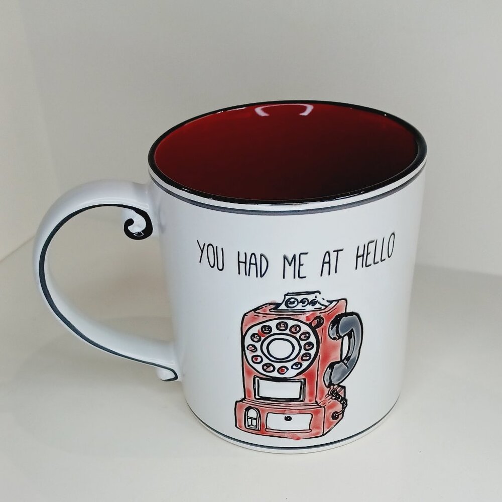 "You Had Me at Hello" Red Rotary Phone Mug by Spectrum Designz
